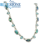 Sterling Silver Abalone and Topaz Necklace -18 Inches